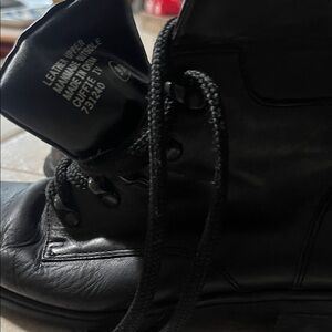 Black Leather Lace-Up Boot